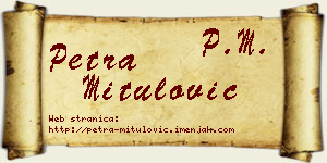 Petra Mitulović vizit kartica